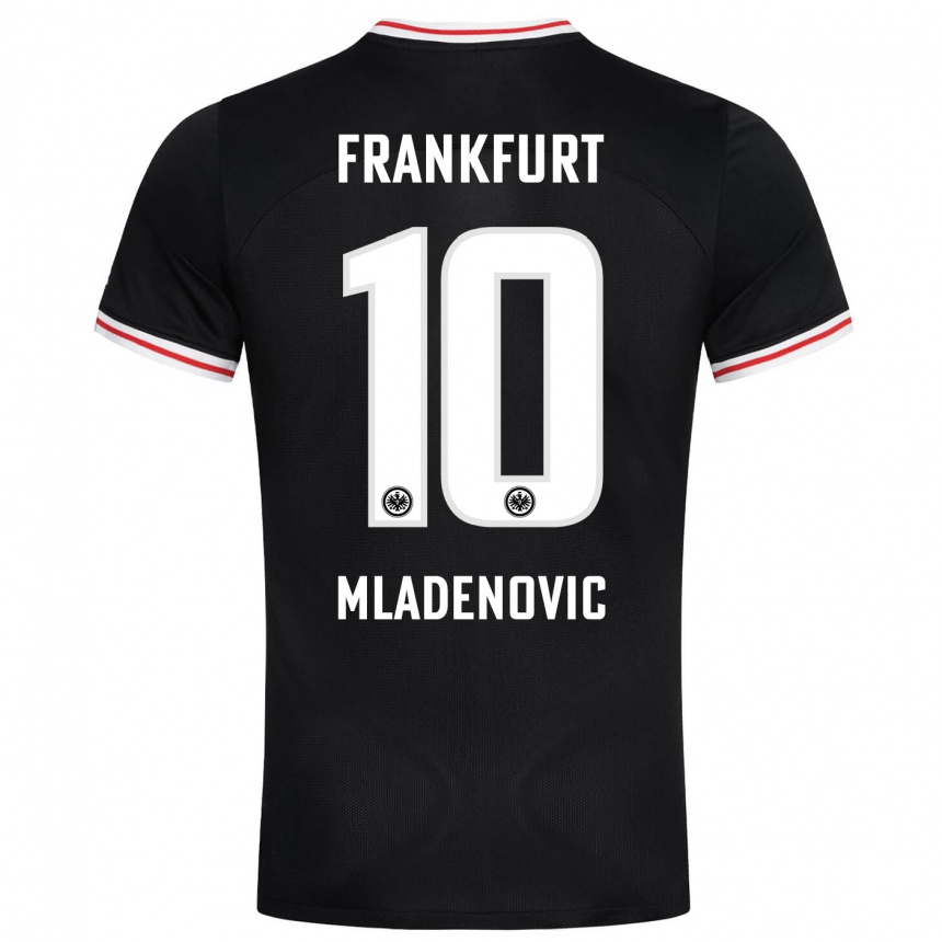 Herren Fußball Marko Mladenovic #10 Schwarz Auswärtstrikot Trikot 2023/24 T-Shirt Luxemburg