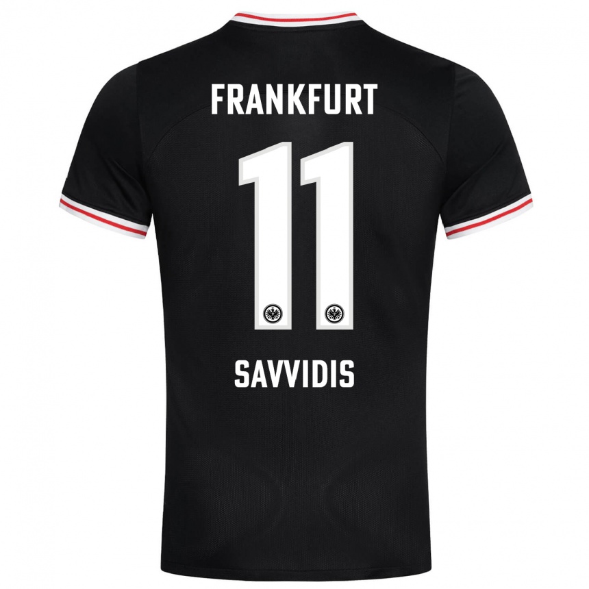 Herren Fußball Rafail Savvidis #11 Schwarz Auswärtstrikot Trikot 2023/24 T-Shirt Luxemburg