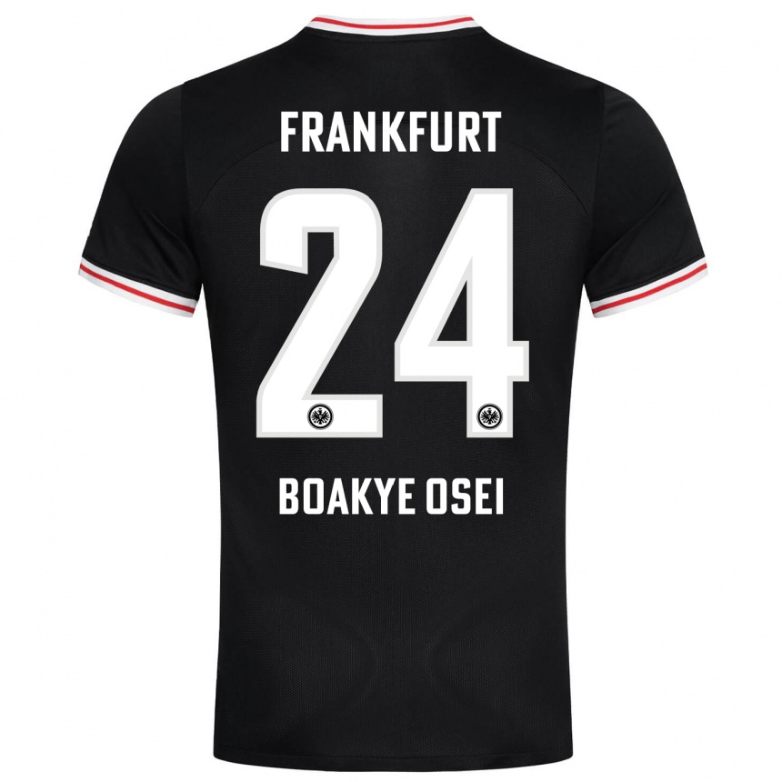 Herren Fußball Derek Boakye-Osei #24 Schwarz Auswärtstrikot Trikot 2023/24 T-Shirt Luxemburg