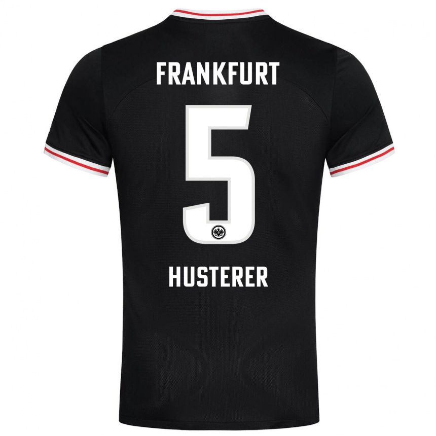 Herren Fußball Lean Husterer #5 Schwarz Auswärtstrikot Trikot 2023/24 T-Shirt Luxemburg