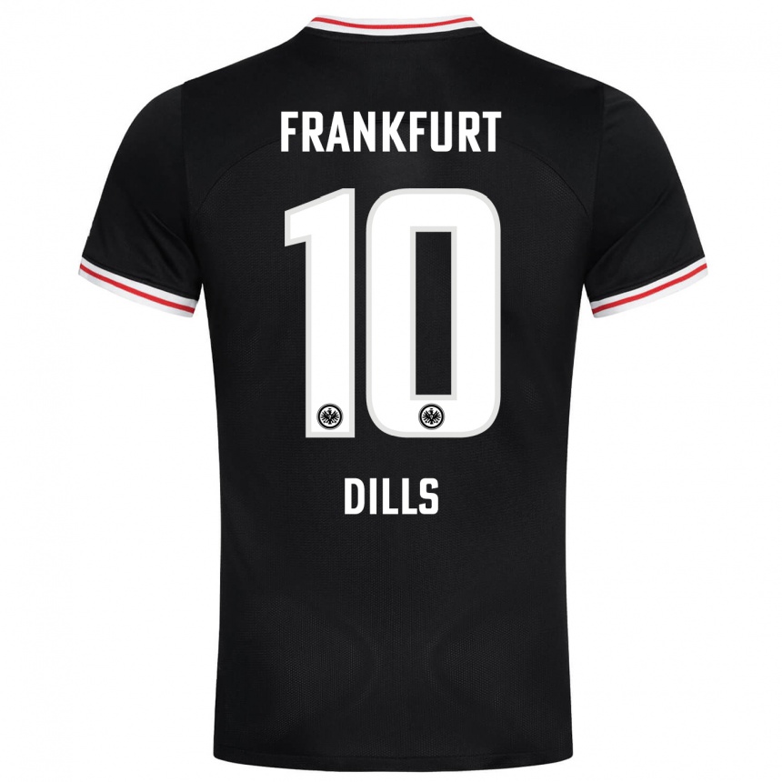 Herren Fußball Marvin Dills #10 Schwarz Auswärtstrikot Trikot 2023/24 T-Shirt Luxemburg