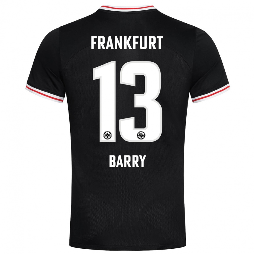 Herren Fußball Jasha Barry #13 Schwarz Auswärtstrikot Trikot 2023/24 T-Shirt Luxemburg