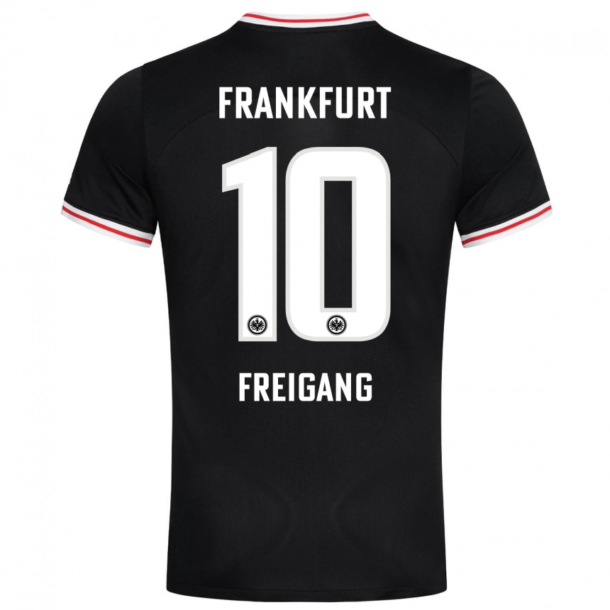 Herren Fußball Laura Freigang #10 Schwarz Auswärtstrikot Trikot 2023/24 T-Shirt Luxemburg