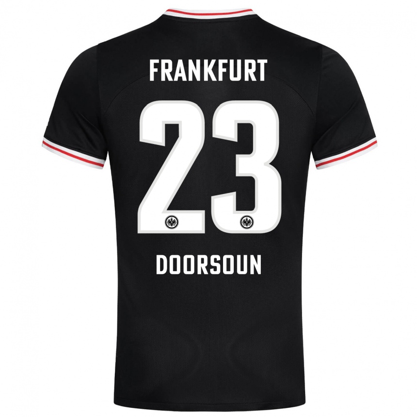 Herren Fußball Sara Doorsoun-Khajeh #23 Schwarz Auswärtstrikot Trikot 2023/24 T-Shirt Luxemburg