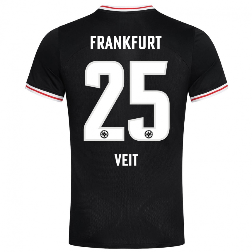 Herren Fußball Jella Veit #25 Schwarz Auswärtstrikot Trikot 2023/24 T-Shirt Luxemburg