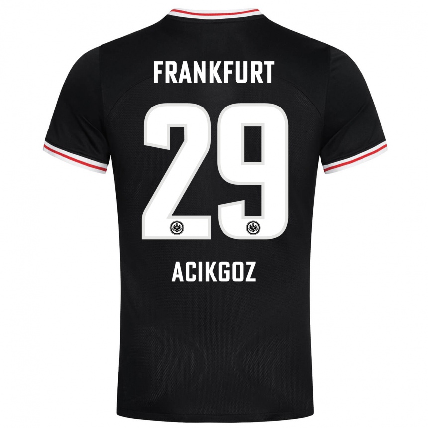 Herren Fußball Dilara Acikgoz #29 Schwarz Auswärtstrikot Trikot 2023/24 T-Shirt Luxemburg