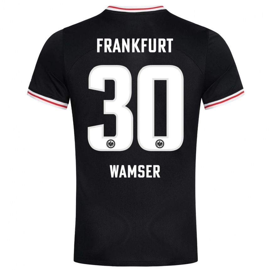 Herren Fußball Carlotta Wamser #30 Schwarz Auswärtstrikot Trikot 2023/24 T-Shirt Luxemburg