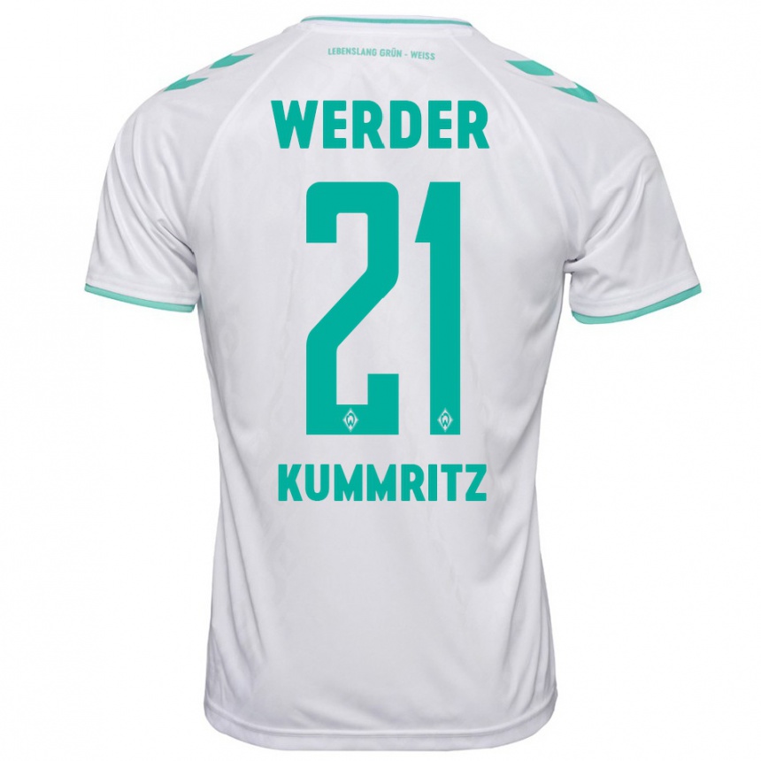 Herren Fußball Liam Kümmritz #21 Weiß Auswärtstrikot Trikot 2023/24 T-Shirt Luxemburg