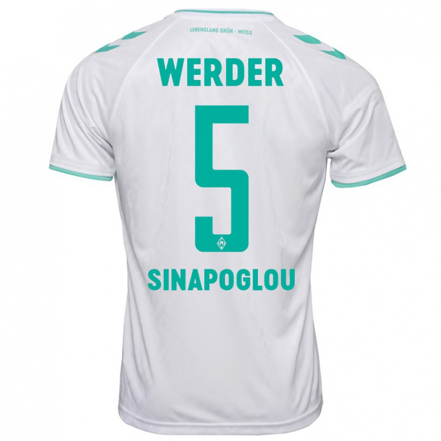 Herren Fußball Oguzcan Sinapoglou #5 Weiß Auswärtstrikot Trikot 2023/24 T-Shirt Luxemburg