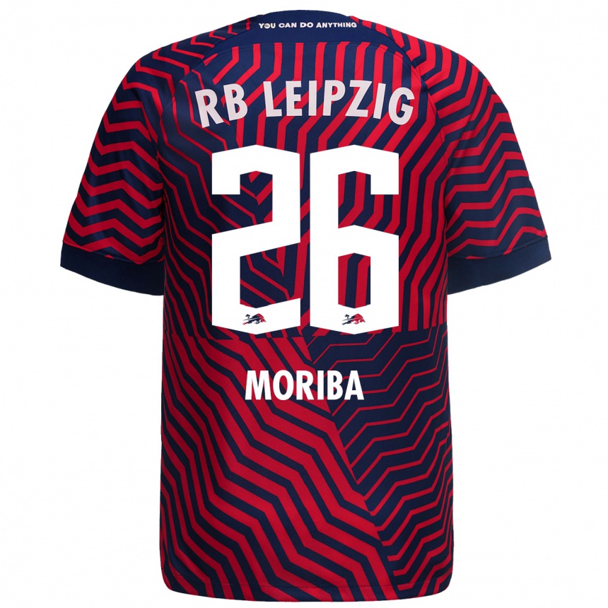 Herren Fußball Ilaix Moriba #26 Blau Rot Auswärtstrikot Trikot 2023/24 T-Shirt Luxemburg