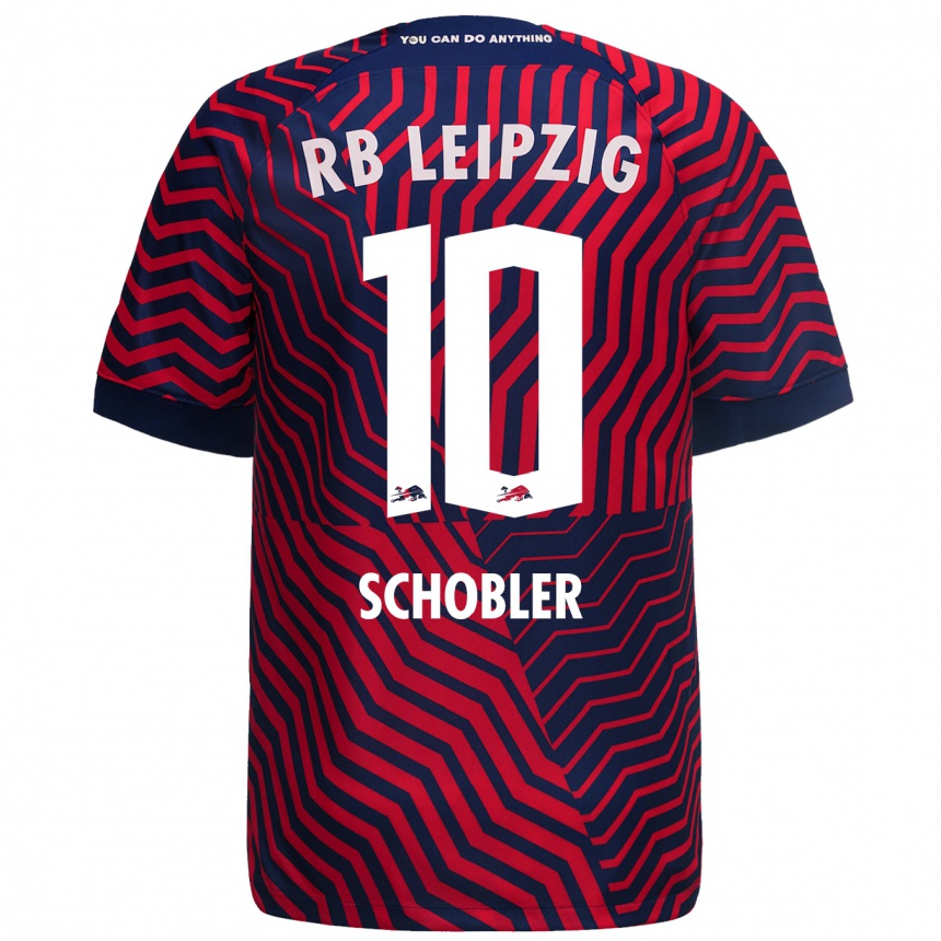 Herren Fußball Laurin Schößler #10 Blau Rot Auswärtstrikot Trikot 2023/24 T-Shirt Luxemburg