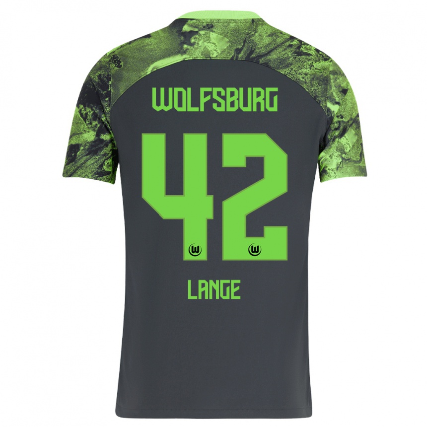 Herren Fußball Felix Lange #42 Dunkelgrau Auswärtstrikot Trikot 2023/24 T-Shirt Luxemburg