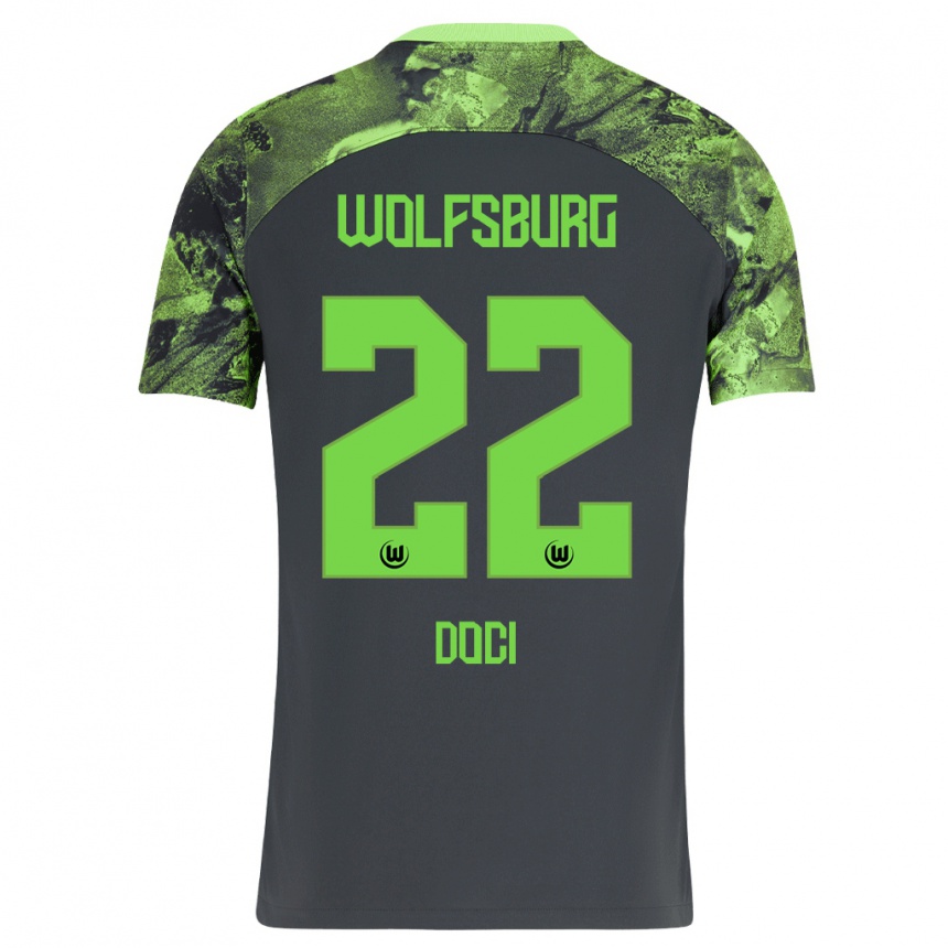 Herren Fußball Adrian Doci #22 Dunkelgrau Auswärtstrikot Trikot 2023/24 T-Shirt Luxemburg