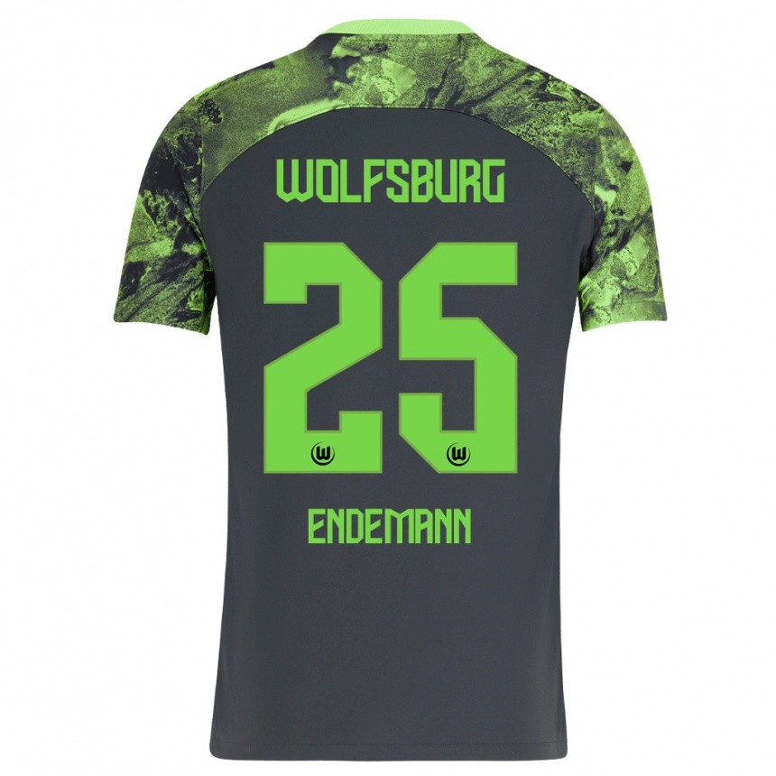 Herren Fußball Vivien Endemann #25 Dunkelgrau Auswärtstrikot Trikot 2023/24 T-Shirt Luxemburg