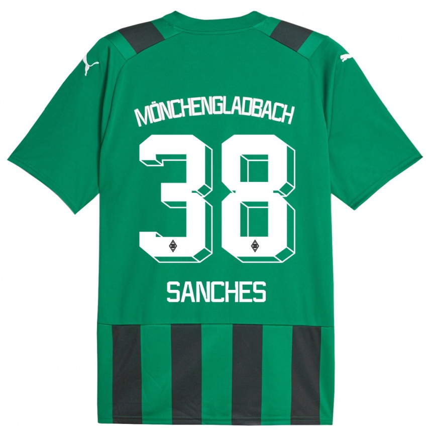 Herren Fußball Yvandro Borges Sanches #38 Schwarz Grün Auswärtstrikot Trikot 2023/24 T-Shirt Luxemburg