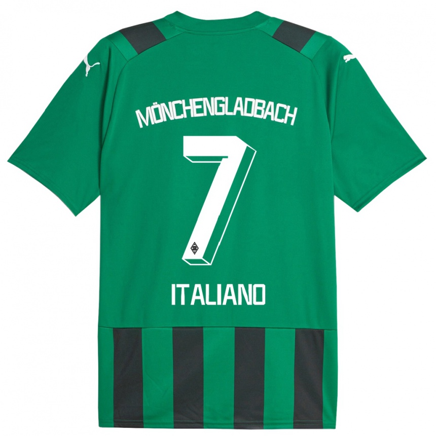 Herren Fußball Jacob Italiano #7 Schwarz Grün Auswärtstrikot Trikot 2023/24 T-Shirt Luxemburg