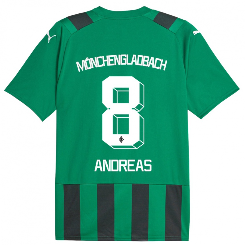 Herren Fußball Noah Andreas #8 Schwarz Grün Auswärtstrikot Trikot 2023/24 T-Shirt Luxemburg