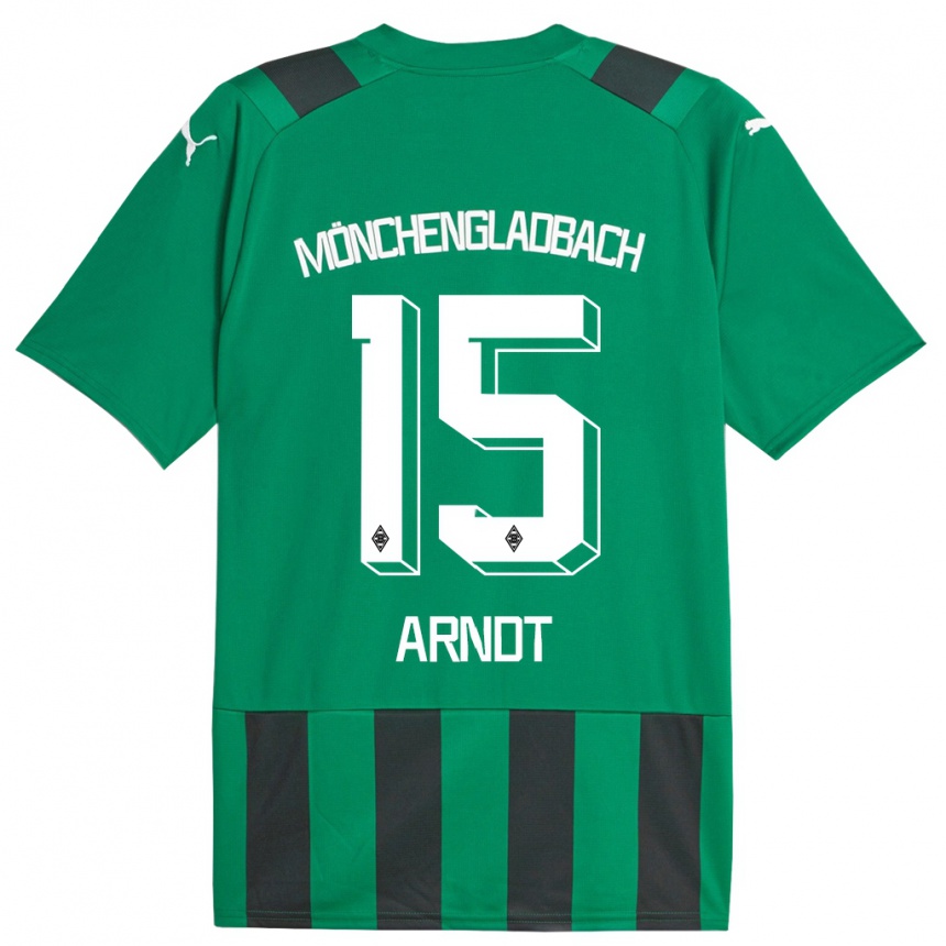 Herren Fußball Leo Arndt #15 Schwarz Grün Auswärtstrikot Trikot 2023/24 T-Shirt Luxemburg