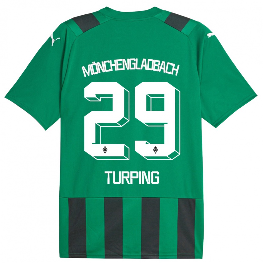 Herren Fußball Selim Turping #29 Schwarz Grün Auswärtstrikot Trikot 2023/24 T-Shirt Luxemburg