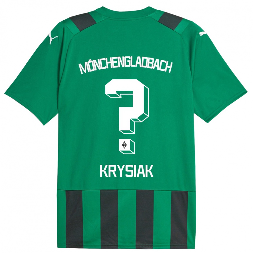 Herren Fußball Bartlomiej Krysiak #0 Schwarz Grün Auswärtstrikot Trikot 2023/24 T-Shirt Luxemburg