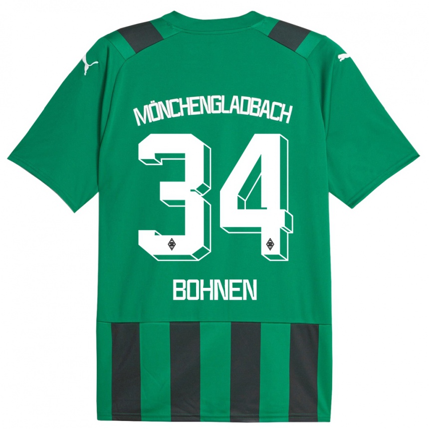 Herren Fußball Bohnen #34 Schwarz Grün Auswärtstrikot Trikot 2023/24 T-Shirt Luxemburg