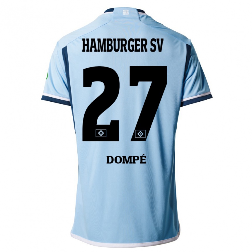 Herren Fußball Jean-Luc Dompé #27 Blau Auswärtstrikot Trikot 2023/24 T-Shirt Luxemburg