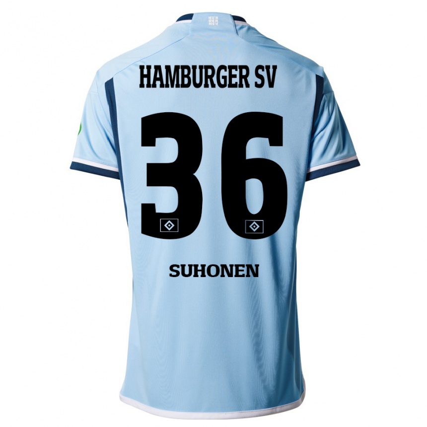 Herren Fußball Anssi Suhonen #36 Blau Auswärtstrikot Trikot 2023/24 T-Shirt Luxemburg