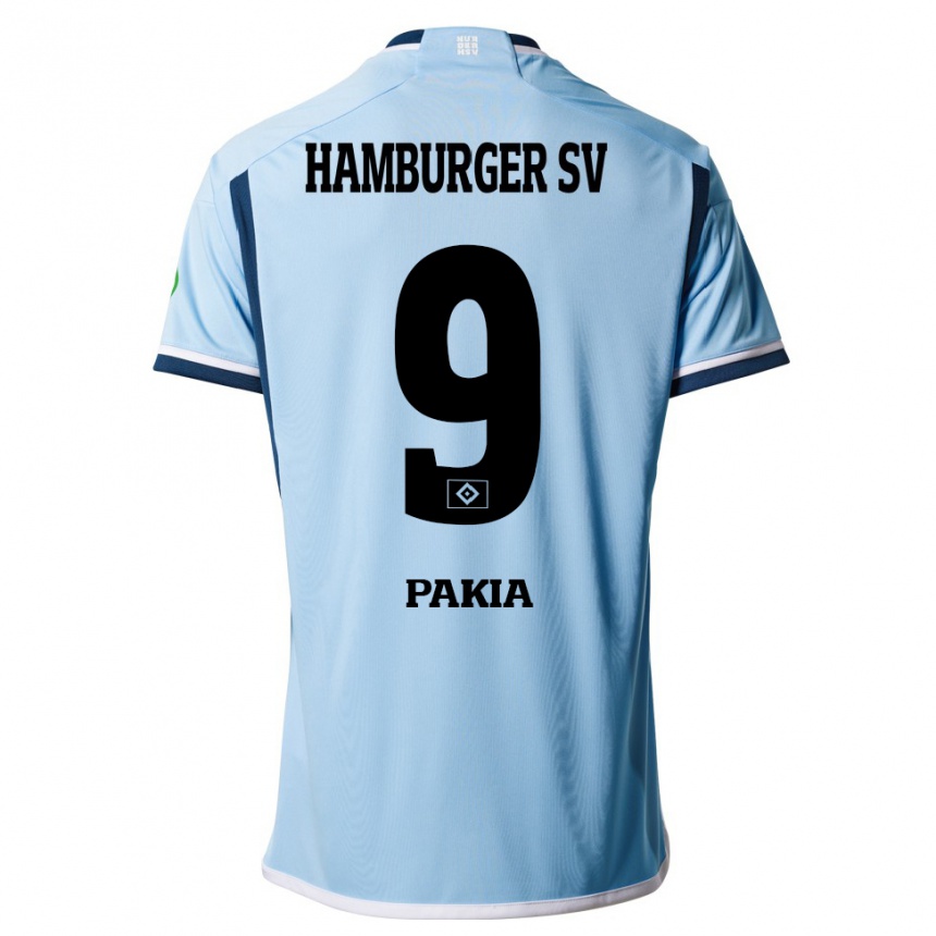 Herren Fußball Ware Pakia #9 Blau Auswärtstrikot Trikot 2023/24 T-Shirt Luxemburg