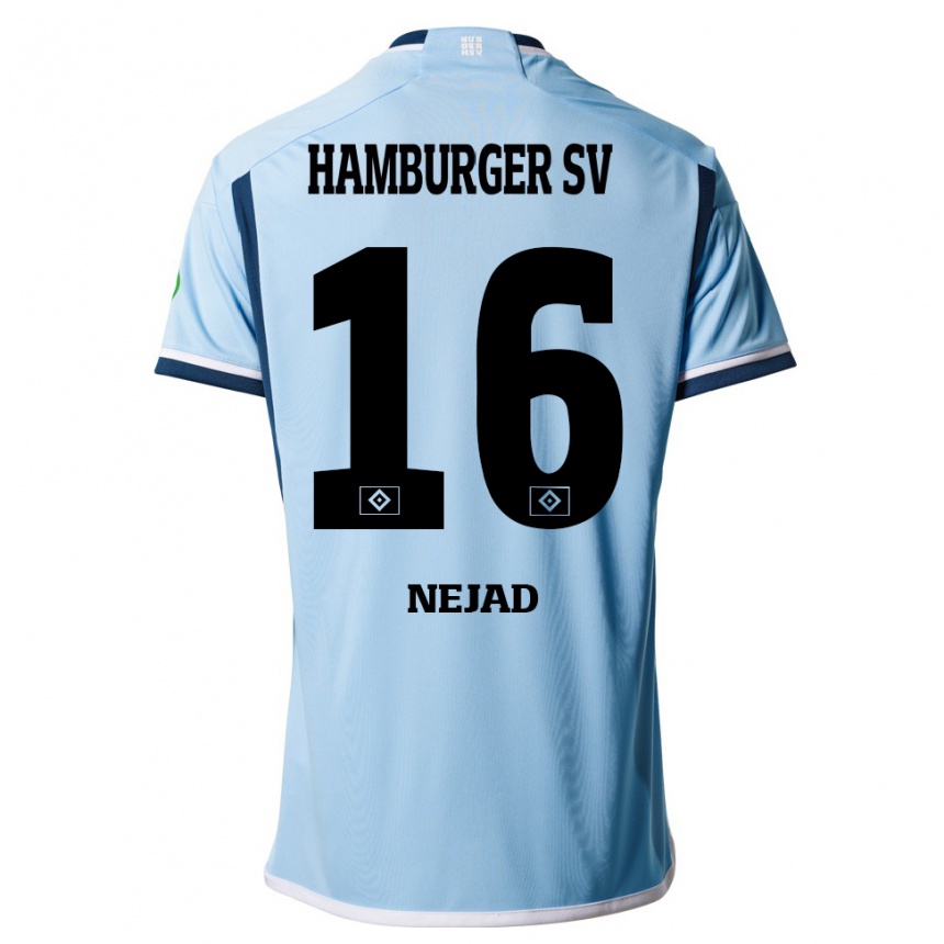 Herren Fußball Milad Nejad #16 Blau Auswärtstrikot Trikot 2023/24 T-Shirt Luxemburg
