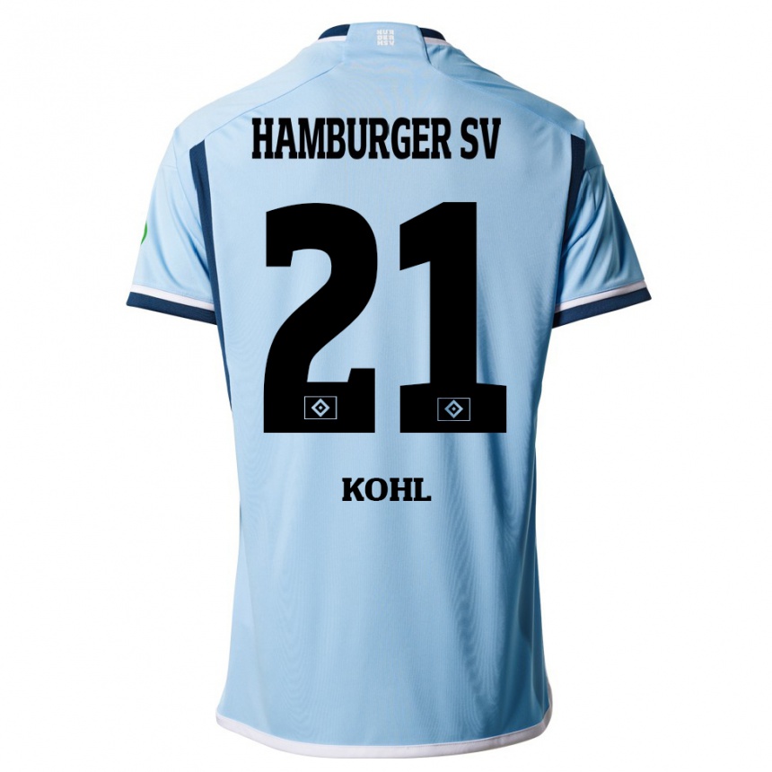 Herren Fußball Ohene Köhl #21 Blau Auswärtstrikot Trikot 2023/24 T-Shirt Luxemburg