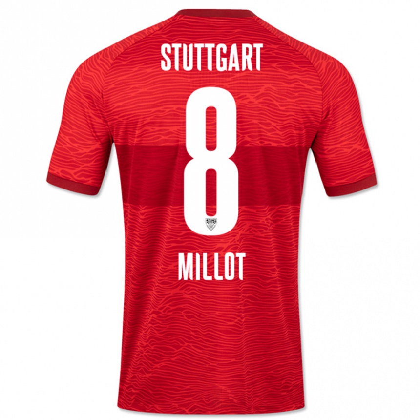 Herren Fußball Enzo Millot #8 Rot Auswärtstrikot Trikot 2023/24 T-Shirt Luxemburg