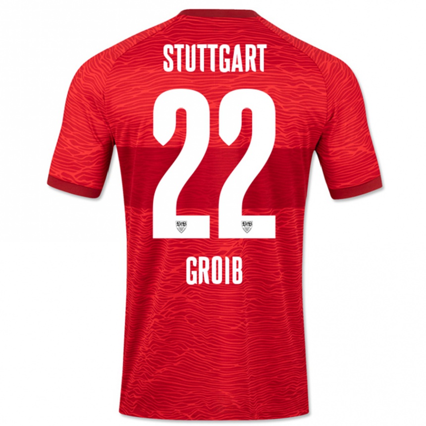 Herren Fußball Alexander Groiß #22 Rot Auswärtstrikot Trikot 2023/24 T-Shirt Luxemburg