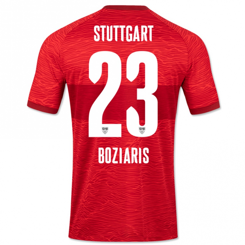 Herren Fußball Giannis Boziaris #23 Rot Auswärtstrikot Trikot 2023/24 T-Shirt Luxemburg