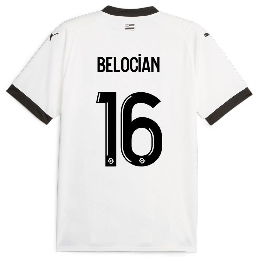 Herren Fußball Jeanuël Belocian #16 Weiß Auswärtstrikot Trikot 2023/24 T-Shirt Luxemburg