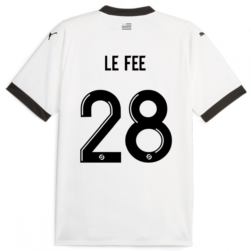Herren Fußball Enzo Le Fée #28 Weiß Auswärtstrikot Trikot 2023/24 T-Shirt Luxemburg