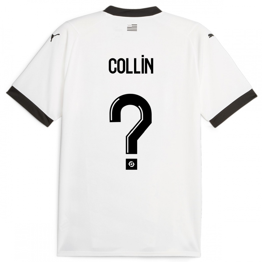 Herren Fußball Théo Collin #0 Weiß Auswärtstrikot Trikot 2023/24 T-Shirt Luxemburg