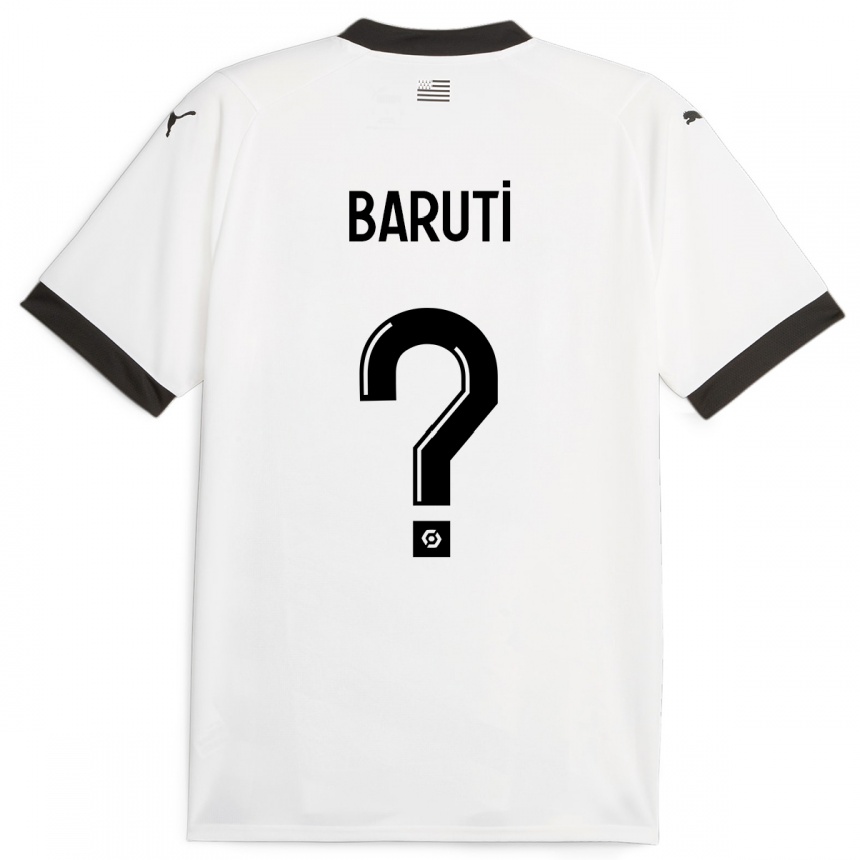 Herren Fußball Kelian Baruti #0 Weiß Auswärtstrikot Trikot 2023/24 T-Shirt Luxemburg