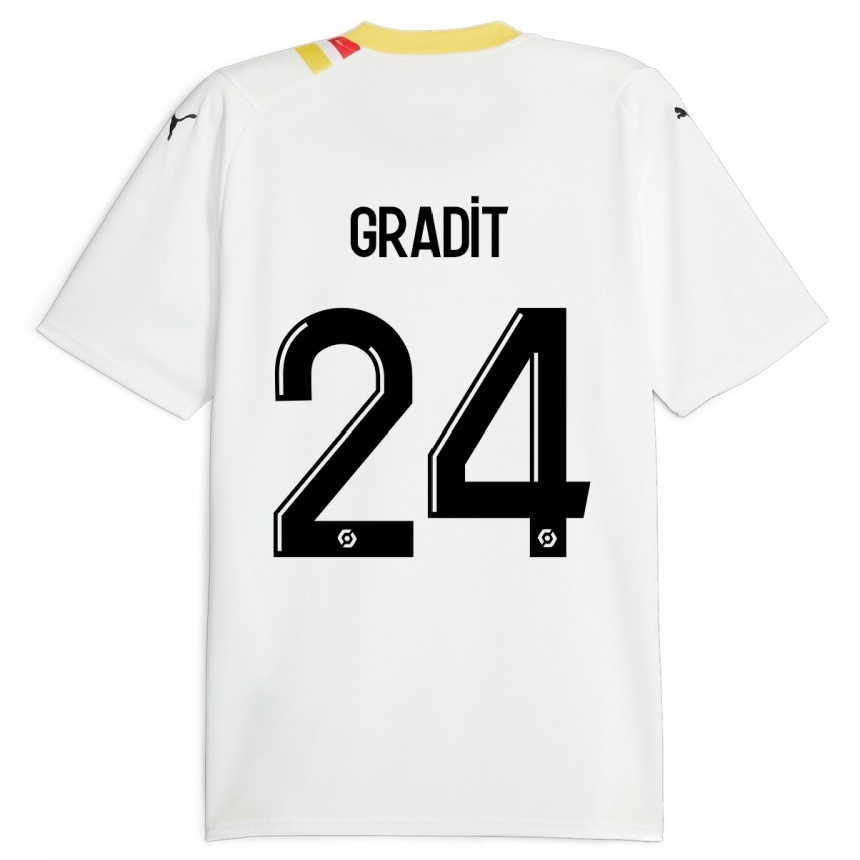 Herren Fußball Jonathan Gradit #24 Schwarz Auswärtstrikot Trikot 2023/24 T-Shirt Luxemburg