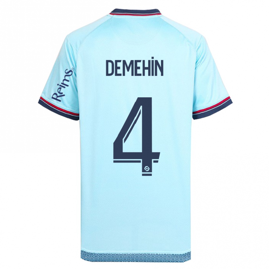 Herren Fußball Blessing Demehin #4 Himmelblau Auswärtstrikot Trikot 2023/24 T-Shirt Luxemburg
