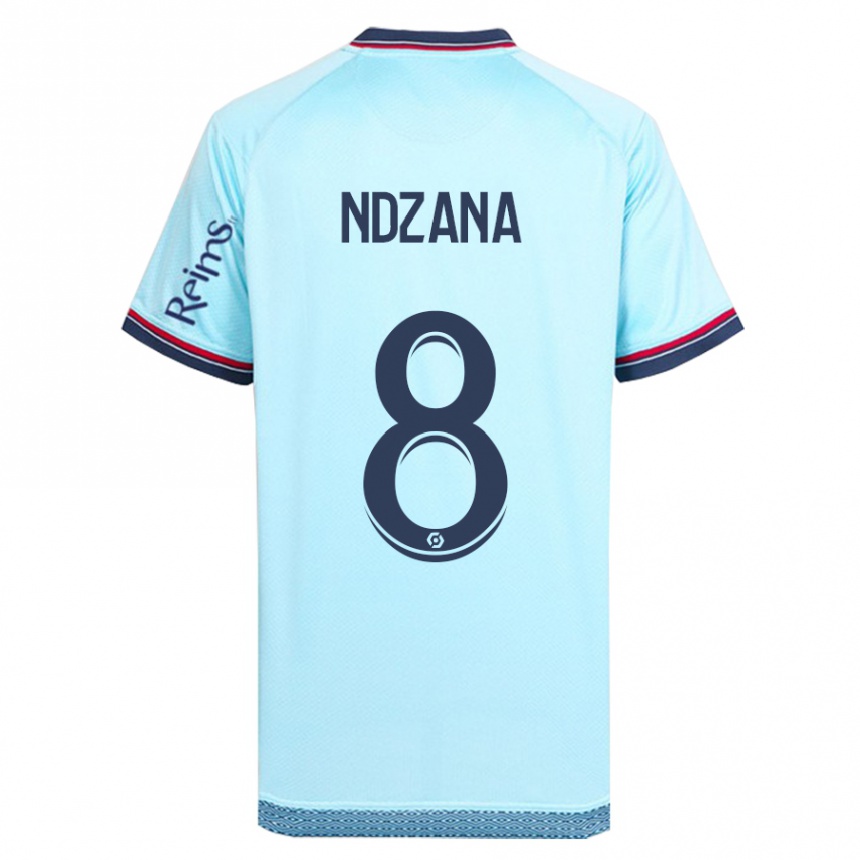 Herren Fußball Colette Ndzana Fegue #8 Himmelblau Auswärtstrikot Trikot 2023/24 T-Shirt Luxemburg