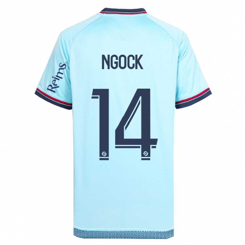 Herren Fußball Monique Ngock #14 Himmelblau Auswärtstrikot Trikot 2023/24 T-Shirt Luxemburg