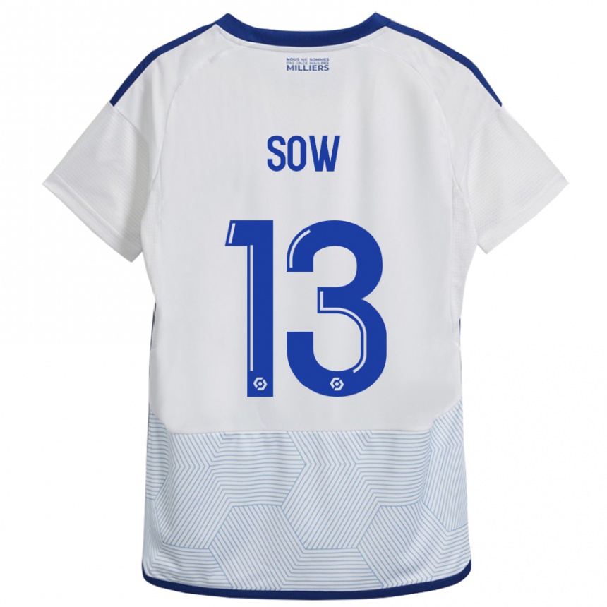 Herren Fußball Saïdou Sow #13 Weiß Auswärtstrikot Trikot 2023/24 T-Shirt Luxemburg