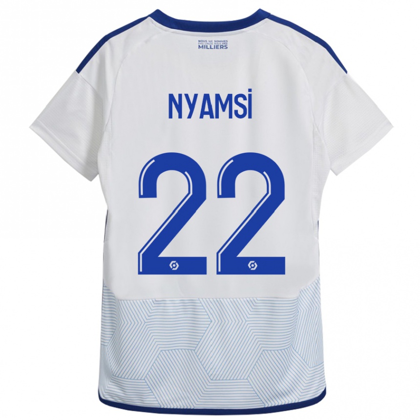 Herren Fußball Gerzino Nyamsi #22 Weiß Auswärtstrikot Trikot 2023/24 T-Shirt Luxemburg