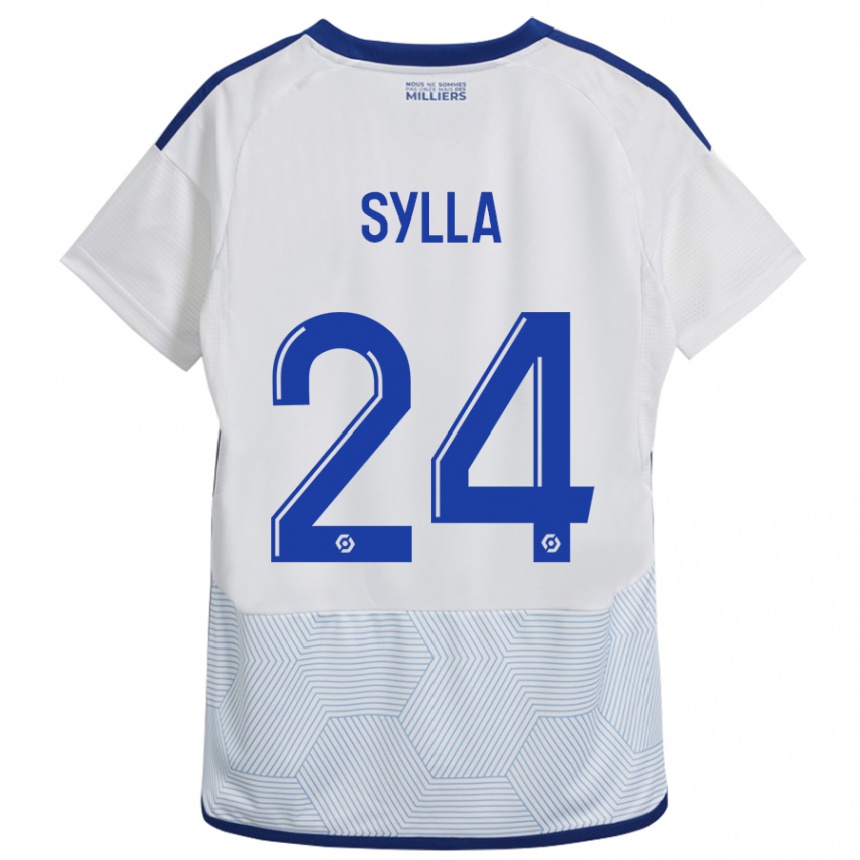 Herren Fußball Abakar Sylla #24 Weiß Auswärtstrikot Trikot 2023/24 T-Shirt Luxemburg