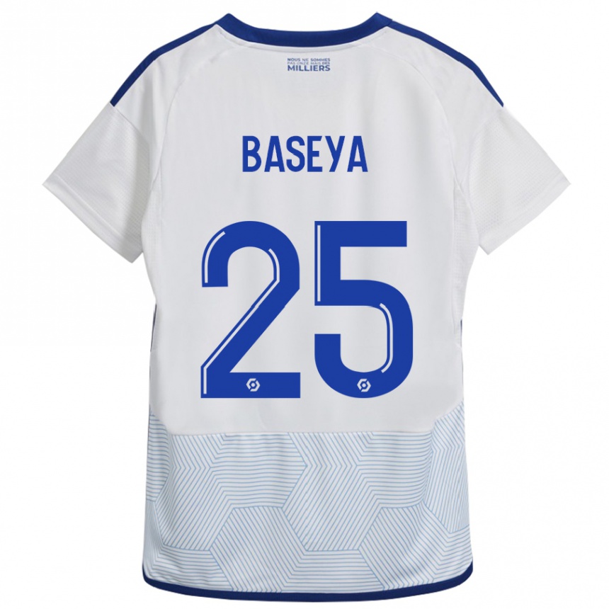 Herren Fußball Steven Baseya #25 Weiß Auswärtstrikot Trikot 2023/24 T-Shirt Luxemburg