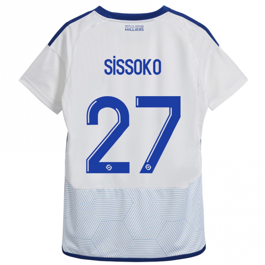 Herren Fußball Ibrahima Sissoko #27 Weiß Auswärtstrikot Trikot 2023/24 T-Shirt Luxemburg