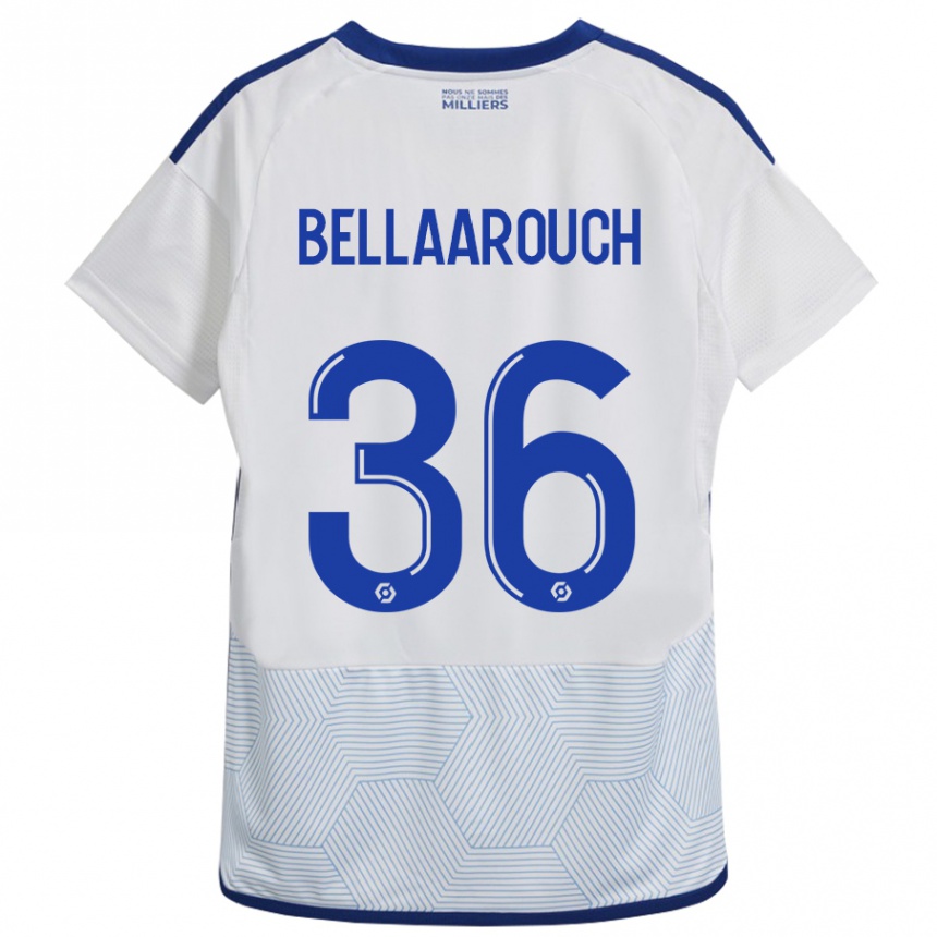 Herren Fußball Alaa Bellaarouch #36 Weiß Auswärtstrikot Trikot 2023/24 T-Shirt Luxemburg