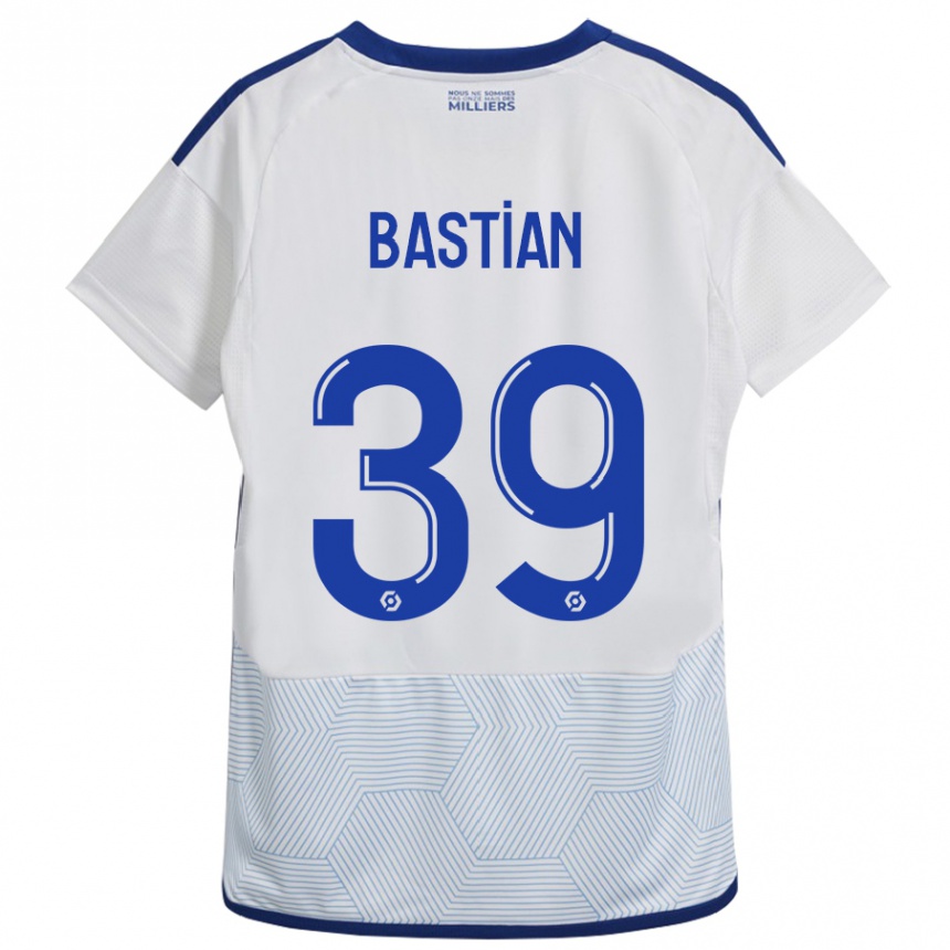 Herren Fußball Maxime Bastian #39 Weiß Auswärtstrikot Trikot 2023/24 T-Shirt Luxemburg