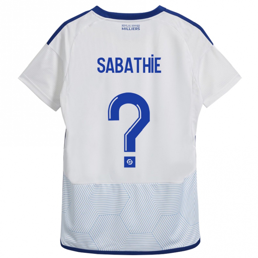 Herren Fußball Gabin Sabathié #0 Weiß Auswärtstrikot Trikot 2023/24 T-Shirt Luxemburg