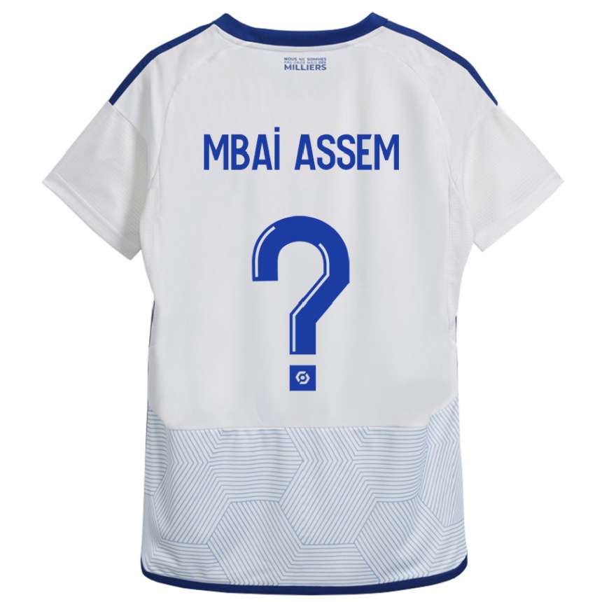 Herren Fußball Chris Mbaï-Assem #0 Weiß Auswärtstrikot Trikot 2023/24 T-Shirt Luxemburg